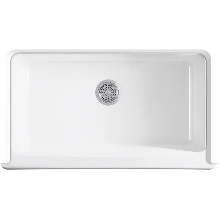 Dickinson White Cast Iron Single-Bowl Farmhouse Kitchen Sink