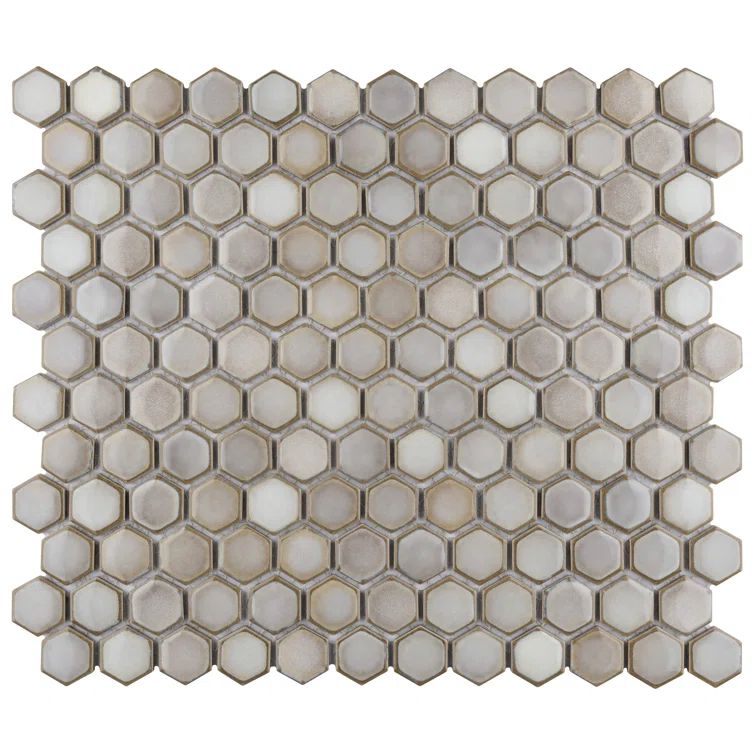 Dove Gray Hexagon Porcelain Mosaic Tile for Floor and Wall