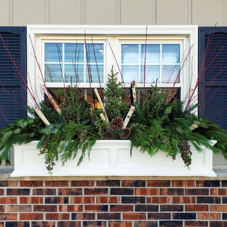 Fairfield White Polyethylene Self-Watering Window Box Planter