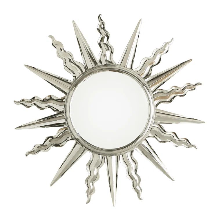 Apollo Sunburst 41'' Brass Round Wall Accent Mirror