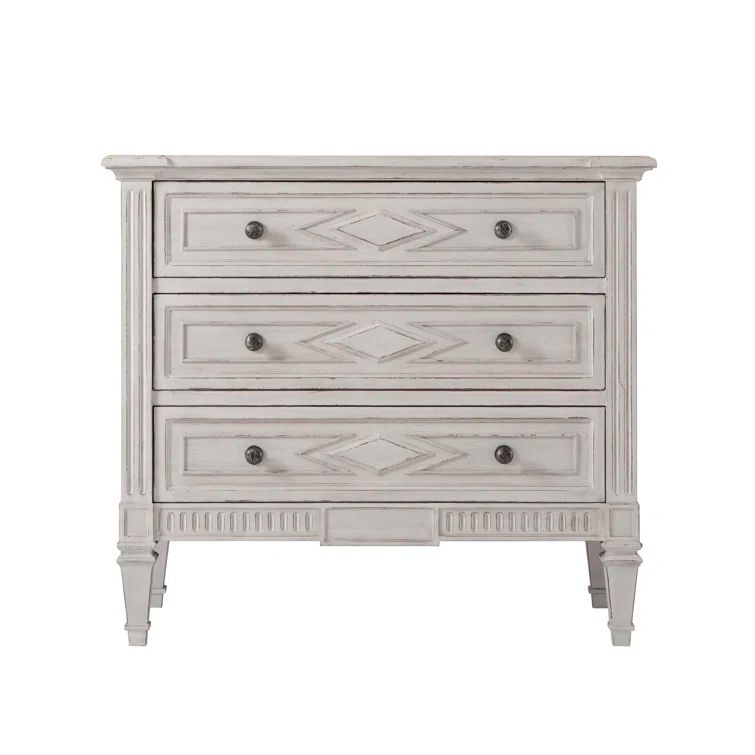 Nora Tavel White Casual Elegance Nightstand