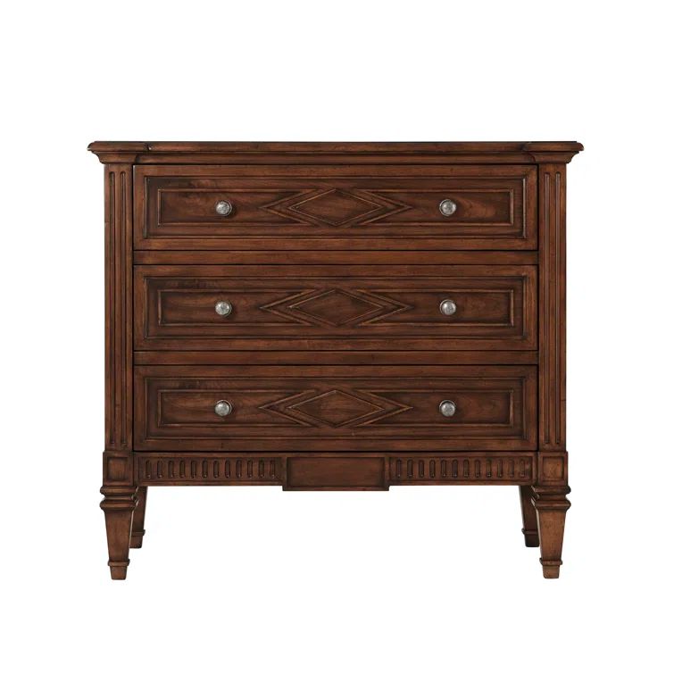 Gustavian Avesta Wood Tavel Nightstand in Tranquil Brown