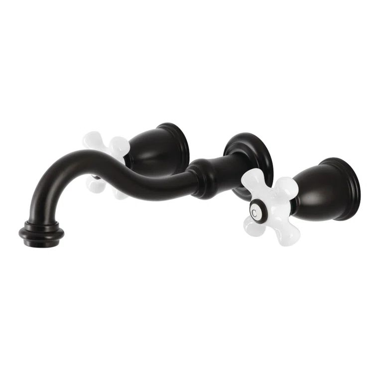 Vintage Oil Rubbed Bronze Wall Mount Bathroom Faucet
