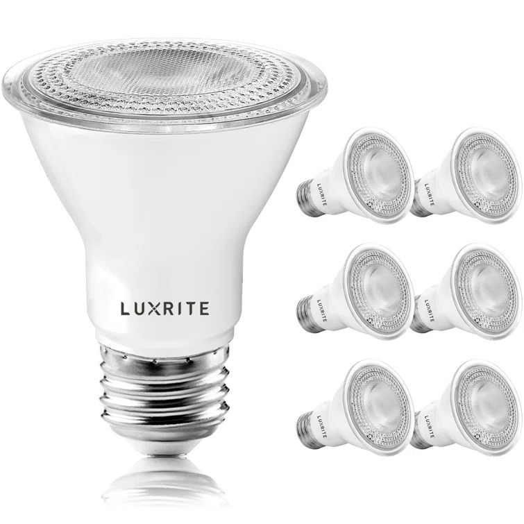Luxrite White Dimmable PAR20 LED Flood Light Bulbs 6-Pack