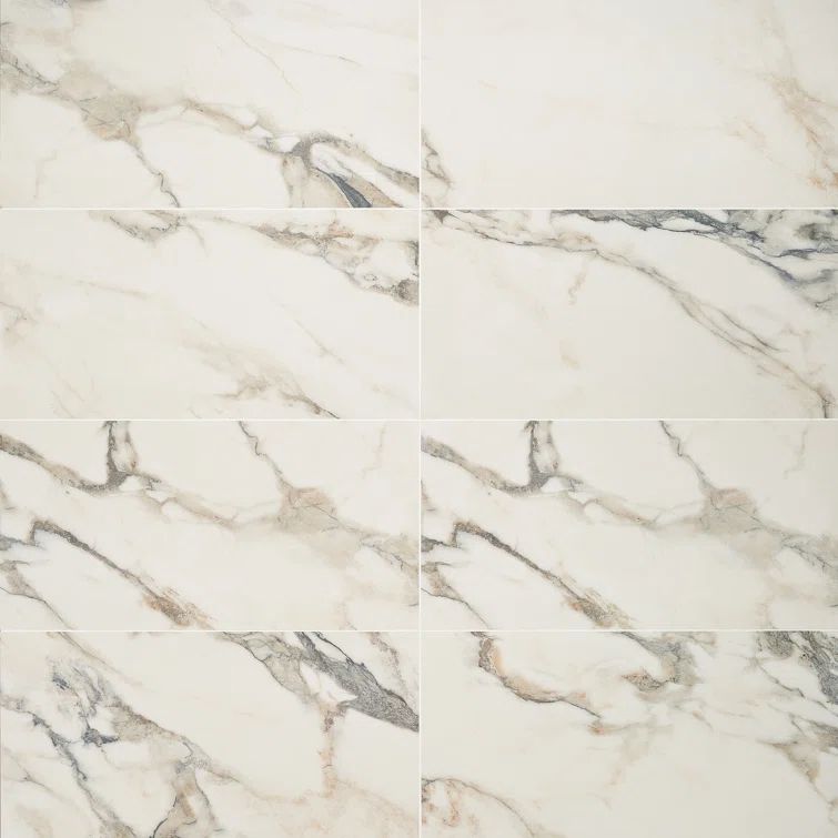 Calacatta Rustico Matte Porcelain Marble Look Floor and Wall Tile