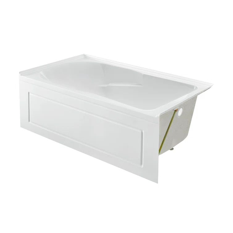 Concorde 60" Glossy White Acrylic Alcove Bathtub with Apron