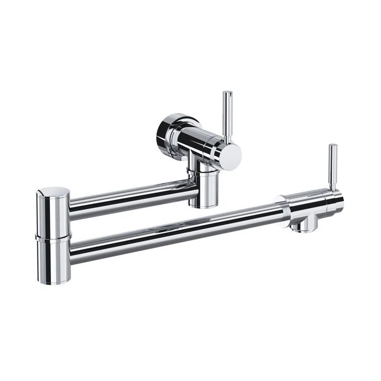 Polished Nickel Wall Mounted Brass Pot Filler Faucet