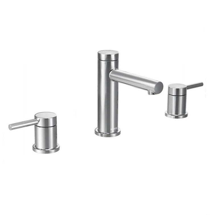 Polished Chrome High Arc Widespread Bathroom Faucet with Drain Assembly