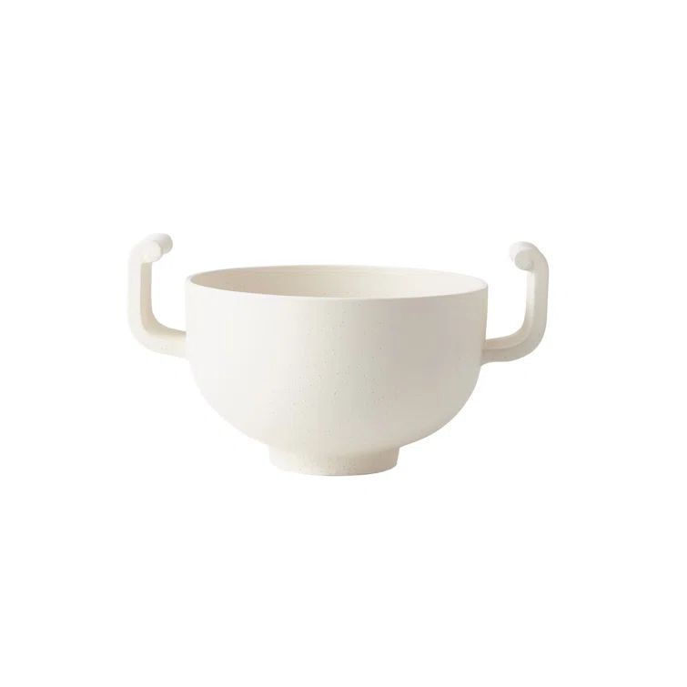 Matte White Ceramic Textured Decorative Bowl
