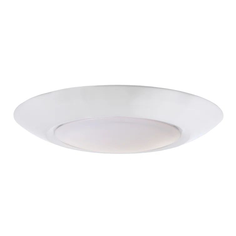Sleek Polished Nickel 7'' LED Flushmount Light, Energy Star Rated