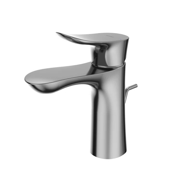 Polished Nickel Single Hole Bathroom Faucet with Drain Assembly