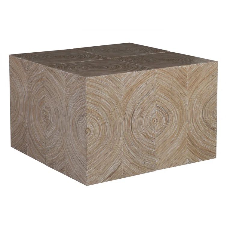 Transitional Natural Wood Square Bunching Table