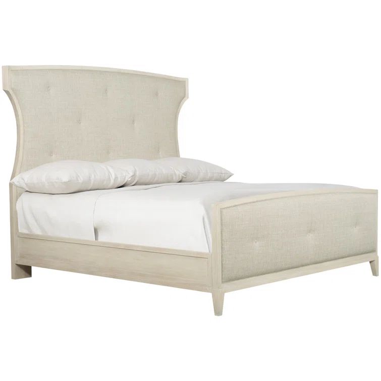 Cersued Linen Tufted Upholstered Queen Wood Panel Bed