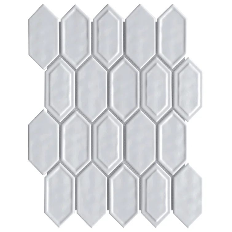Bianca White Glass Mosaic Wall Tile Sheet for Bathroom and Kitchen