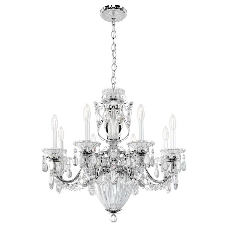 Polished Silver Heritage Crystal 11-Light Chandelier