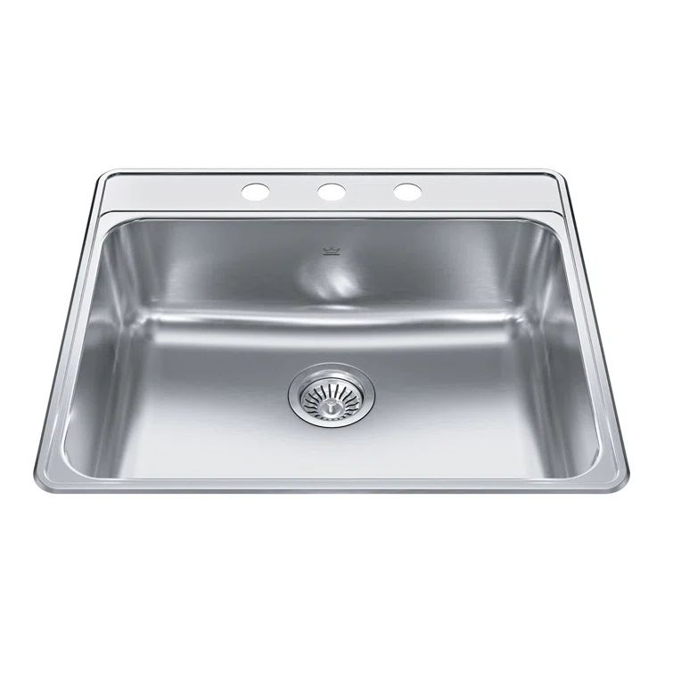 Creemore 25'' Satin Stainless Steel Drop-In Single Bowl Kitchen Sink