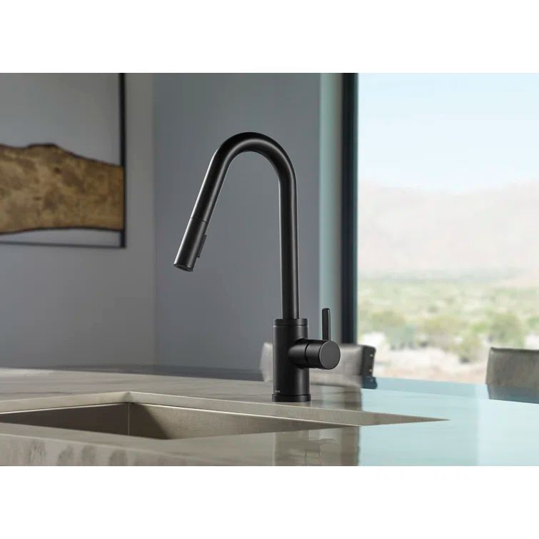 Matte Black Stainless Steel Pull-Down Kitchen Faucet