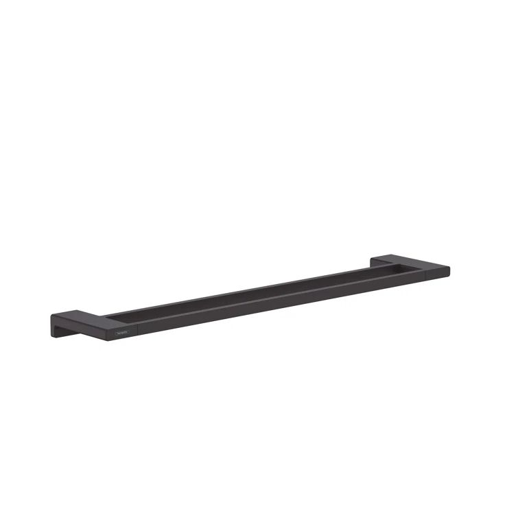 Matte Black Metal Wall Mounted Double Towel Rail