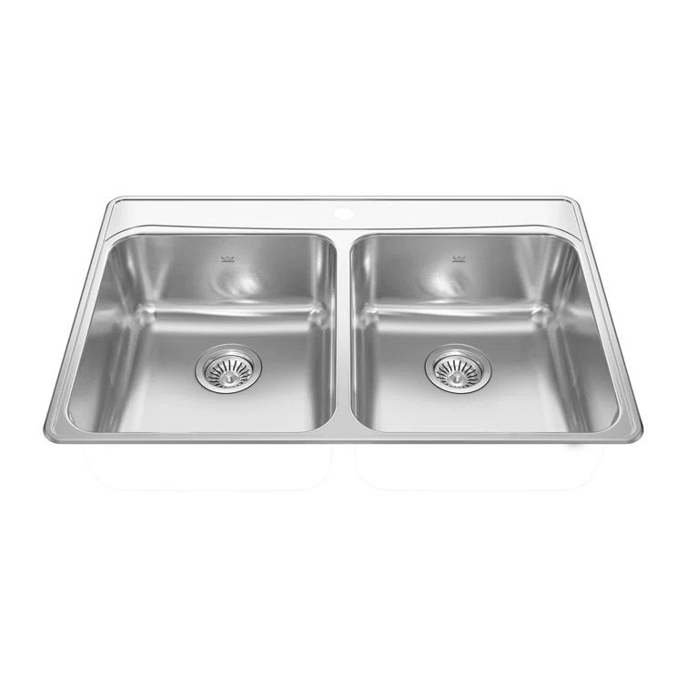 Creemore 33'' Stainless Steel Double Bowl Topmount Kitchen Sink
