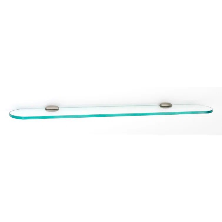 Royale 24" Clear Glass Shelf with Satin Nickel Brackets