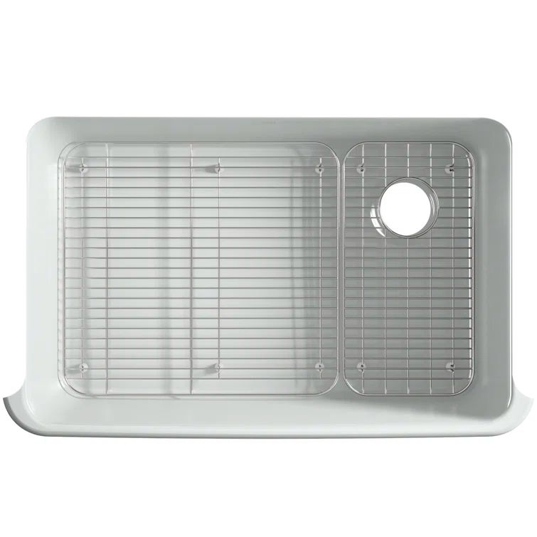 Ice Grey 34" Cast Iron Farmhouse Apron Front Kitchen Sink