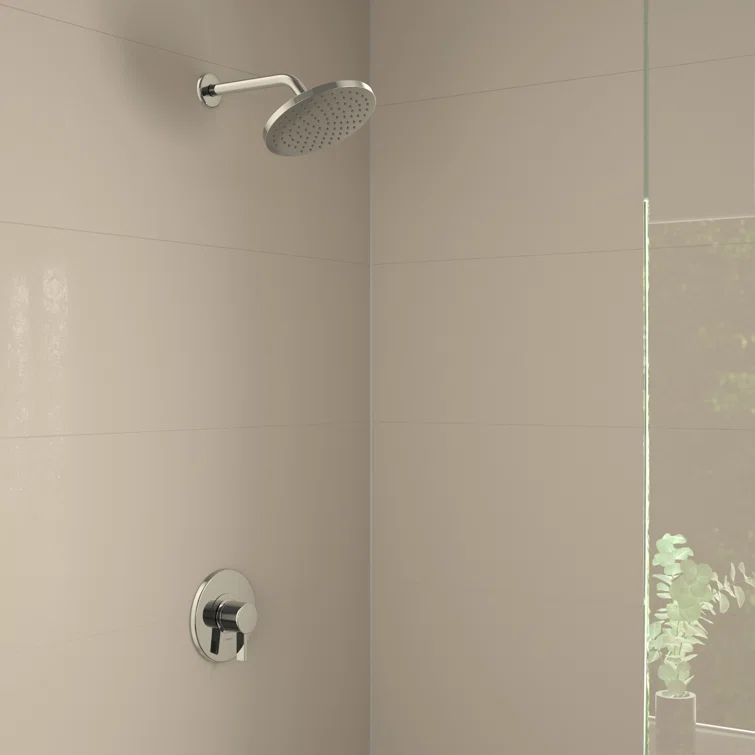 Chrome Wall Mounted Rain Shower Set with Brass Handle