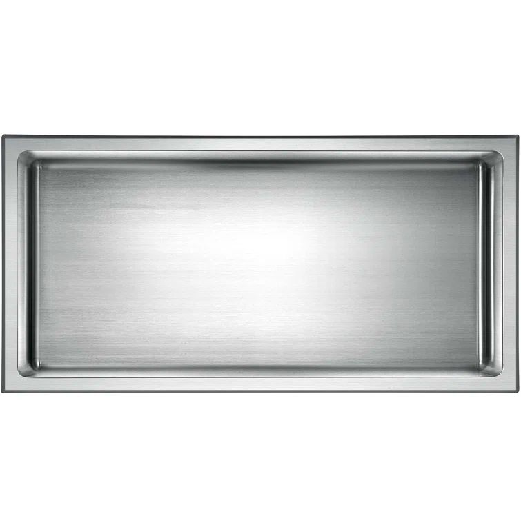 Brushed Stainless Steel Rectangular Shower Niche Shelf