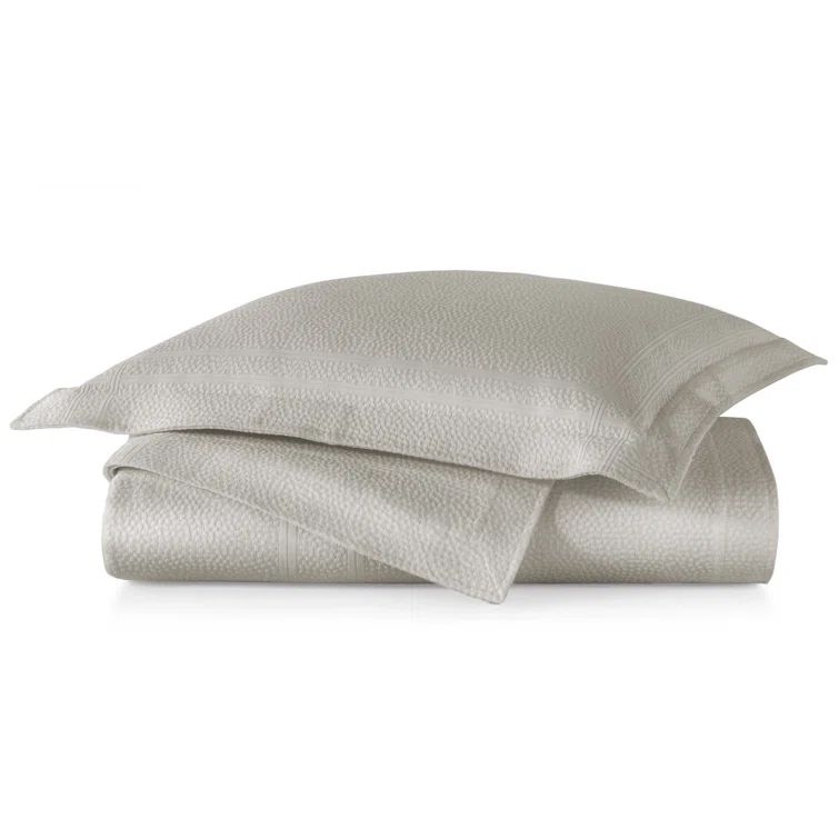 Platinum Queen Cotton Coverlet with Pebble Pattern