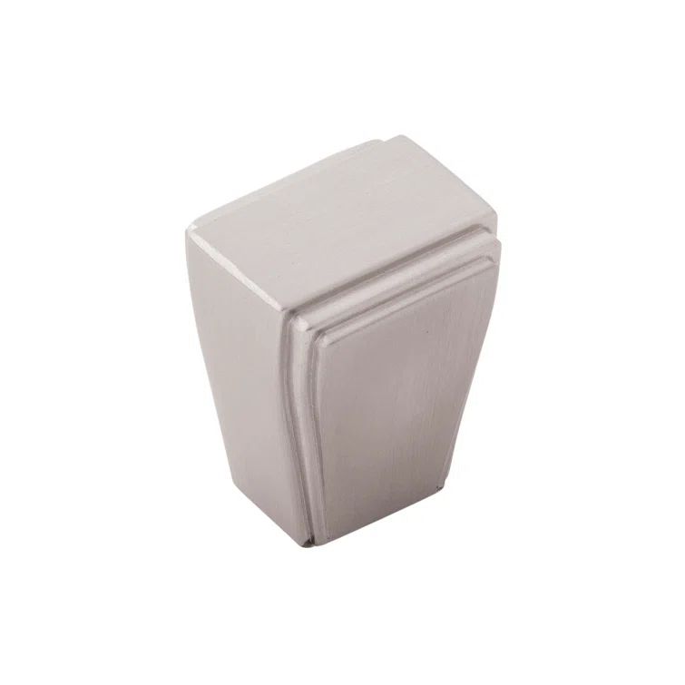 Belleclaire Brushed Nickel Rectangular Knob with Mounting Hardware