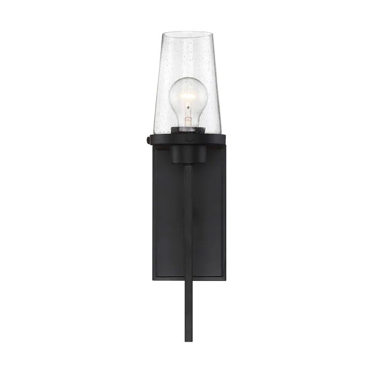 Aged Bronze 18" Dimmable Steel Wallchiere with Clear Seeded Glass