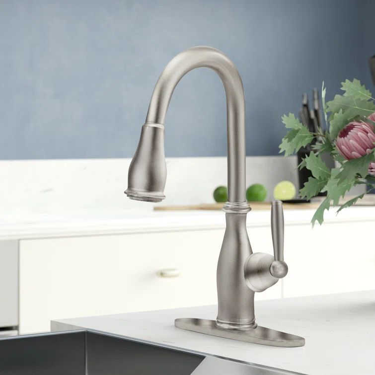 Brantford Spot Resist Stainless Steel High Arc Pull-Down Kitchen Faucet
