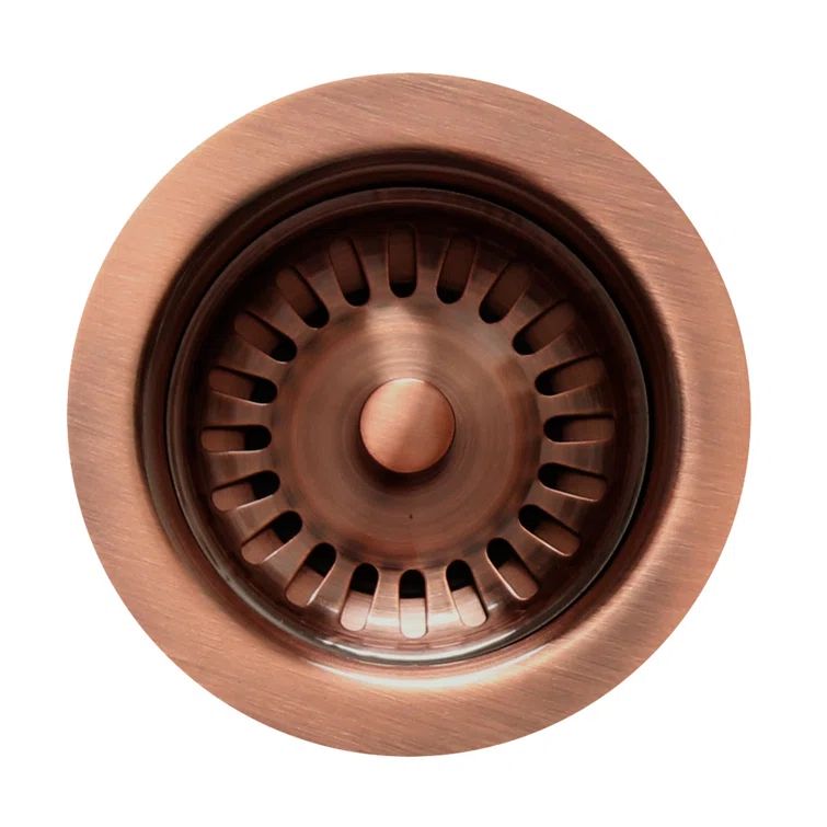 Antique Copper 3.5'' Basket Strainer for Deep Fireclay Sinks