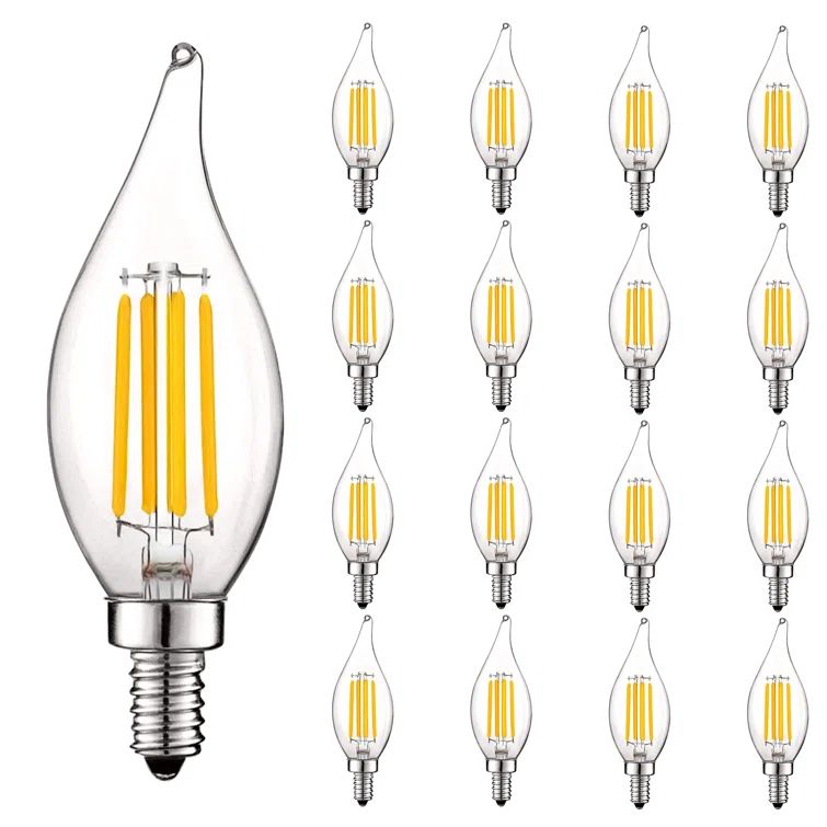 Warm White Clear LED Candelabra Light Bulbs, 4.1"
