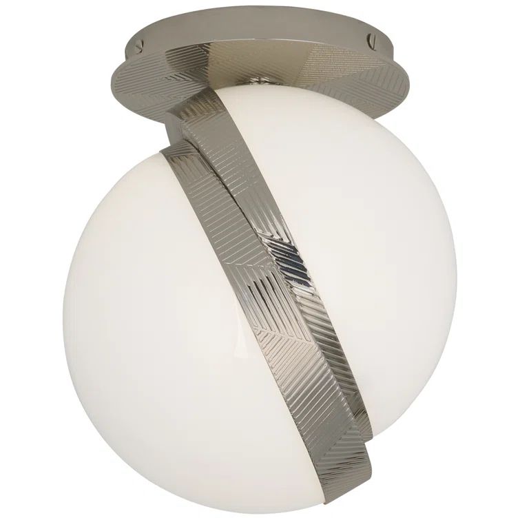 Contemporary Polished Nickel LED Globe Flush Mount