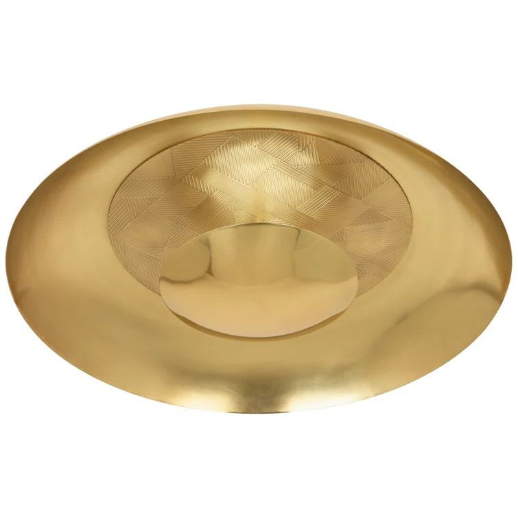 Brut Contemporary Modern Brass LED Flush Mount, 17.75" Wide