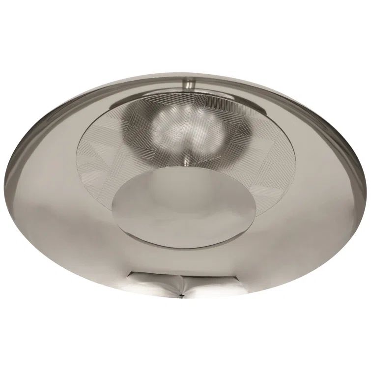 Brut Polished Nickel LED Flush Mount, Indoor/Outdoor