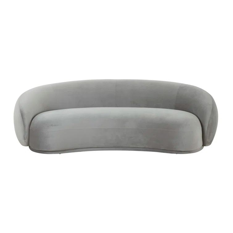 Kendall 90'' Light Gray Velvet Curved Sofa