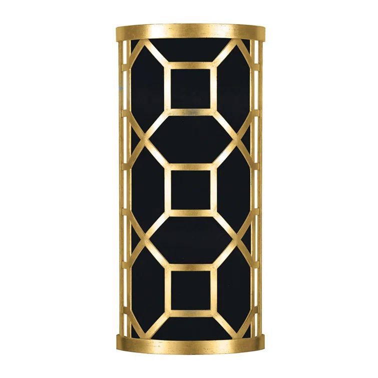 Black and Gold Leaf 2-Light Filigree Wall Sconce