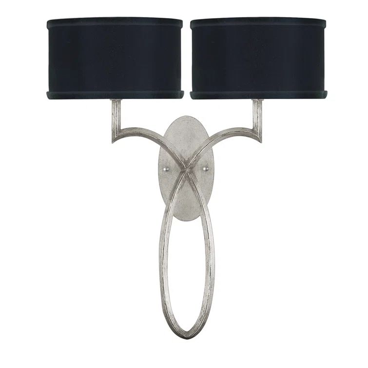 Allegretto 21" Black and Silver Leaf Wall Sconce