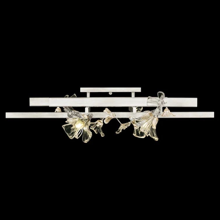 Azu Crystal Silver 4-Light LED Flush Mount Ceiling Fixture