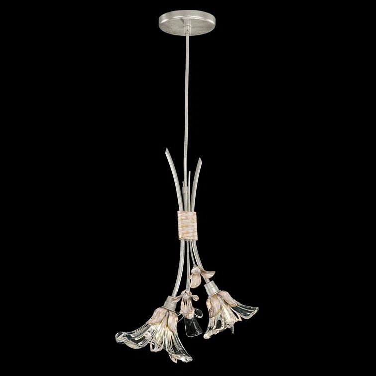Azucena Silver and Crystal LED Drop Light