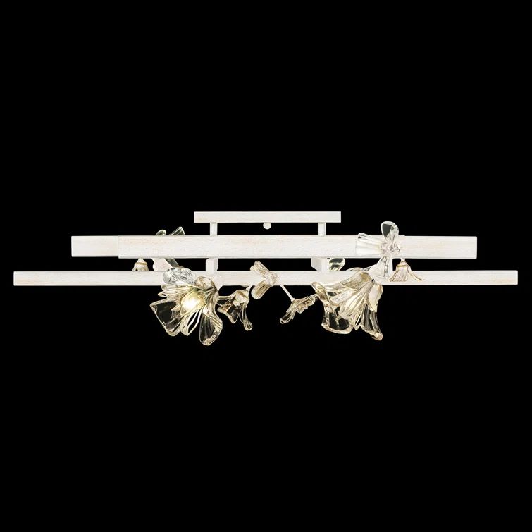 Azu Crystal-Encrusted White LED 4-Light Flush Mount