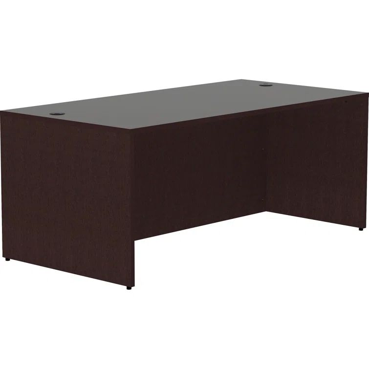 Espresso Laminate Rectangular Desk with Grommets