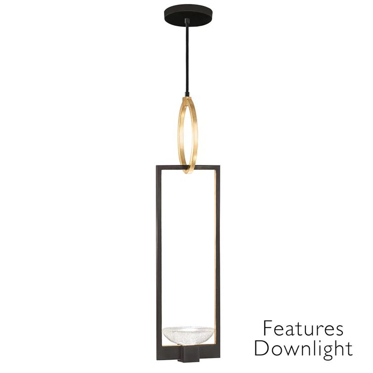 Delphi Mini Black LED Pendant with Handcrafted Studio Glass