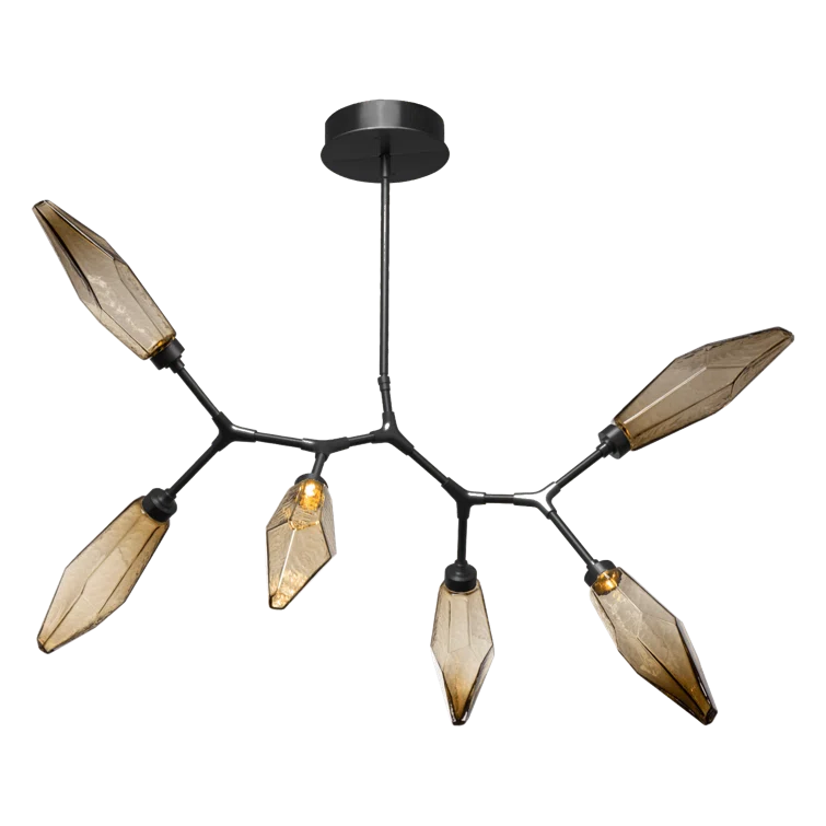 Bronze and Crystal Branching Bubble Modern LED Chandelier