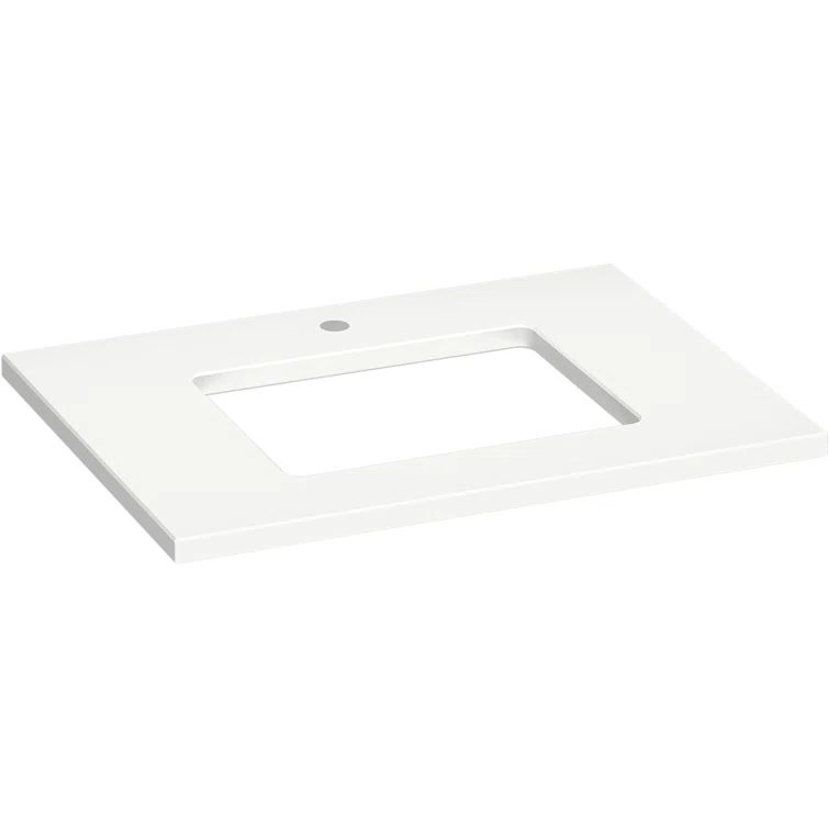 Silestone Miami White Quartz 31-Inch Vanity Top with Rectangle Cutout