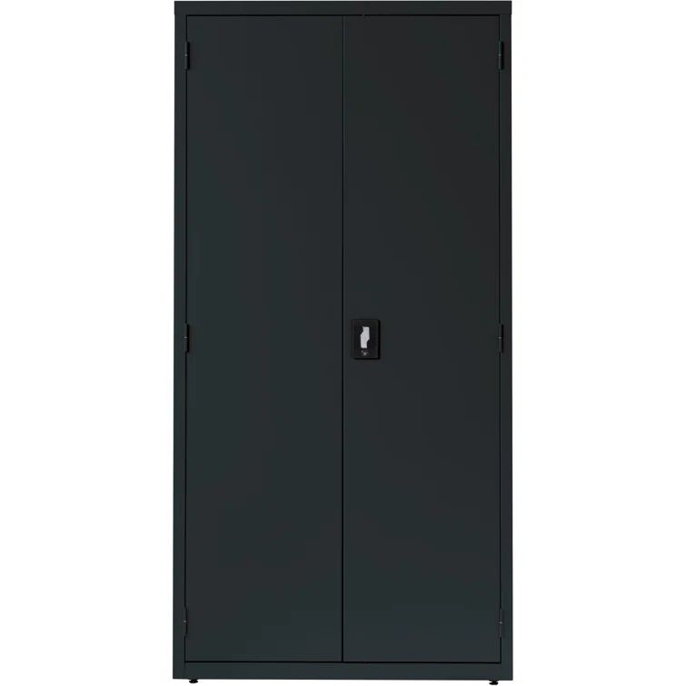Fortress Black 72" Steel Office Storage Cabinet with Adjustable Shelving