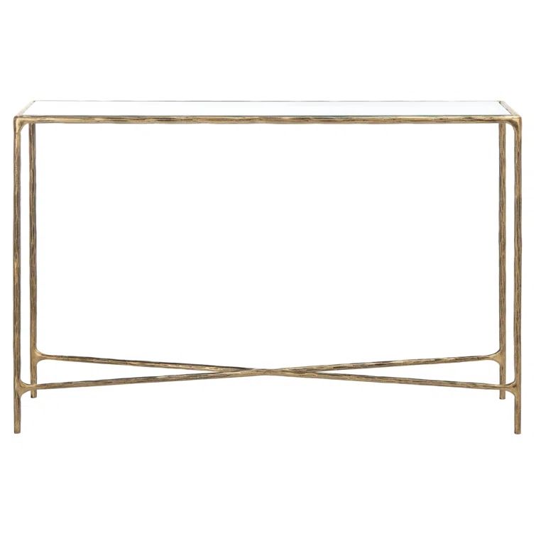 Evelynn 54'' Brass and Glass Elegant Console Table