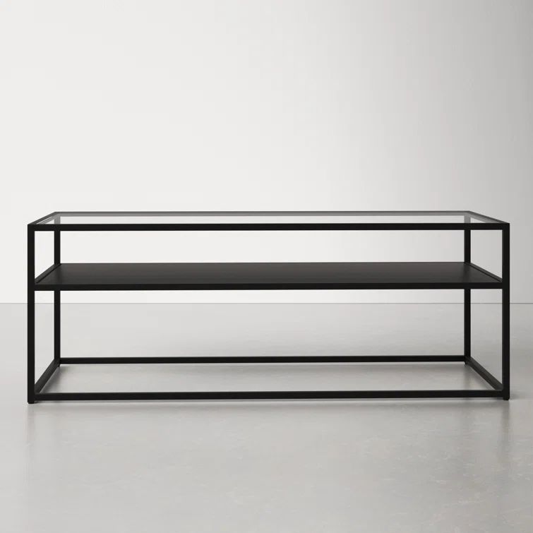 Ada 46'' Rectangular Blackened Bronze Metal & Glass Coffee Table