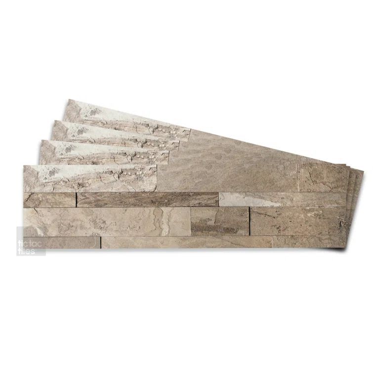6'' x 24'' Stone Brown Peel and Stick Mosaic Tile